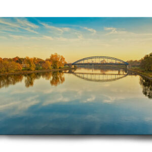 Magdeburg-Sternbrücke an der Elbe auf Leinwand